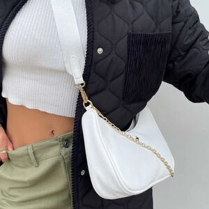 Peta & Jain Paloma Crossbody Bag in White Pebble/Gold